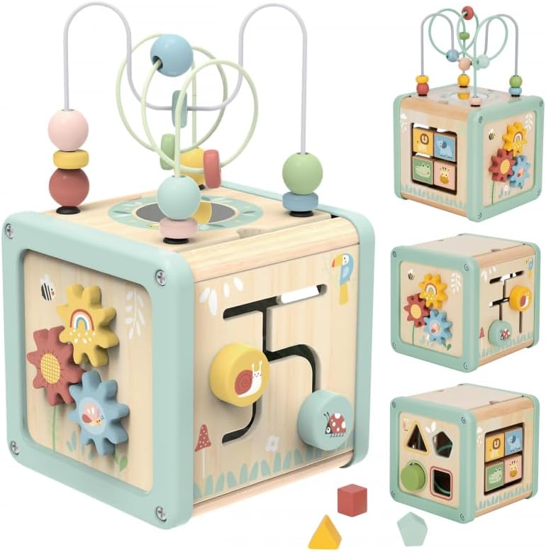 Cubo Didáctico de Madera 5 en 1