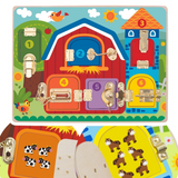 Tablero de Actividades con Pestillos - Mundo de la Granja