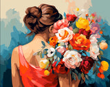 Vestido floral - Pintura por Numero (40x50)