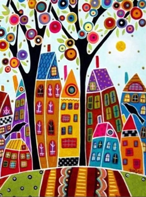 Edificios (30x40) - Pintura Diamante Llenado Parcial