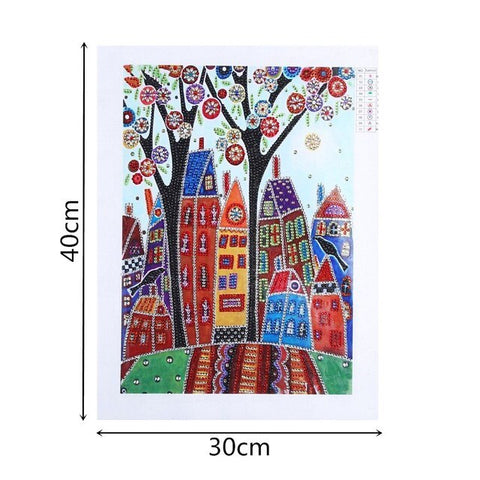Edificios (30x40) - Pintura Diamante Llenado Parcial