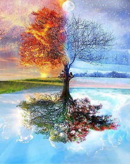 Árbol 4 Estaciones - Pintura Por Número (40x50)