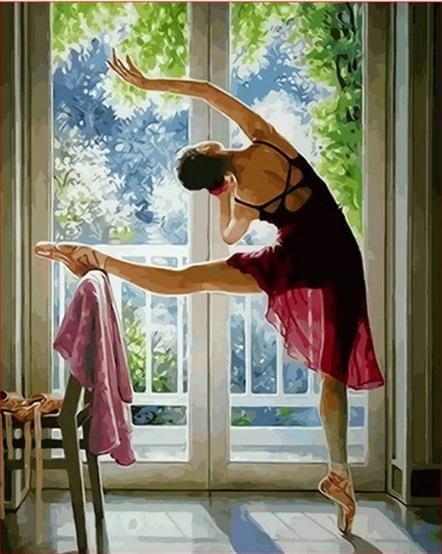 Bailarina  Púrpura- Pintura Por Número (40x50)