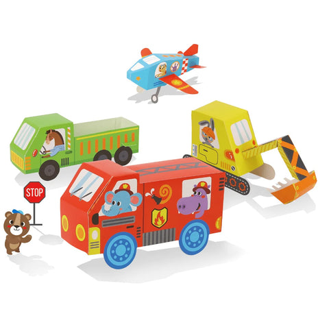 Kit de 10 Origami 3D (Prearmados) - Medios de Transporte