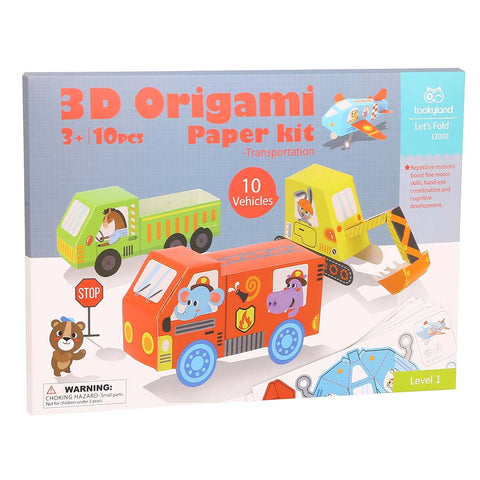 Kit de 10 Origami 3D (Prearmados) - Medios de Transporte