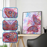 Mariposa Fucsia (30x30) - Pintura Diamante Llenado Parcial