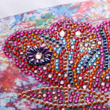 Mariposa Fucsia (30x30) - Pintura Diamante Llenado Parcial