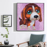 Cachorro (30x30) - Pintura Diamante Llenado Parcial