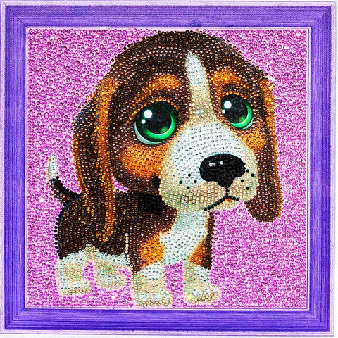 Cachorro (30x30) - Pintura Diamante Llenado Parcial