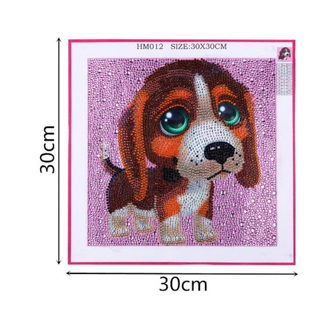 Cachorro (30x30) - Pintura Diamante Llenado Parcial