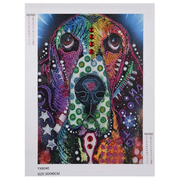 Perro (30x40) - Pintura Diamante Llenado Parcial