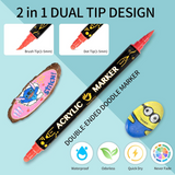 Set de 24 Marcadores Acrílicos Doble Punta
