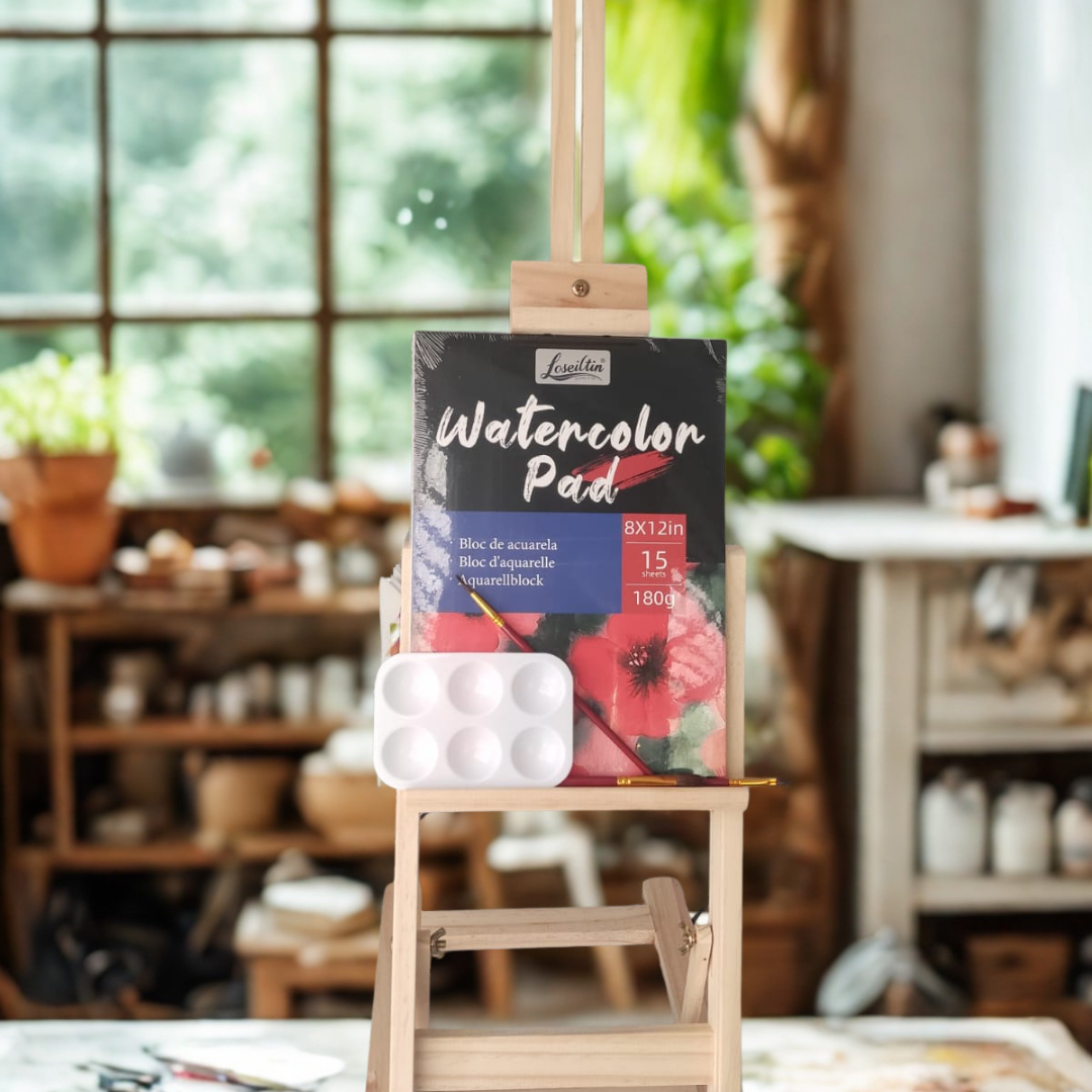 Set Artístico de Acuarela 52 Piezas con Atril y Accesorios