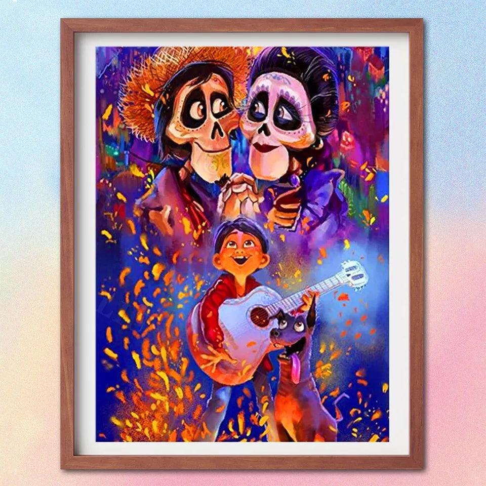 Pinturas con Diamantes Coco - Pintura Diamante 30x40 Cuadrado - casa, coco, disney, infantil, mostacilla cuadrada, MUSICA, pelicula 