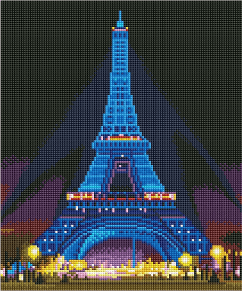 Pinturas con Diamantes Led Diamond Painting - Torre Eiffel (30x40) - arte, bordado diamante, Ciudades, diamond painting, francia, led, paris, pintura diamante, torre eiffel 