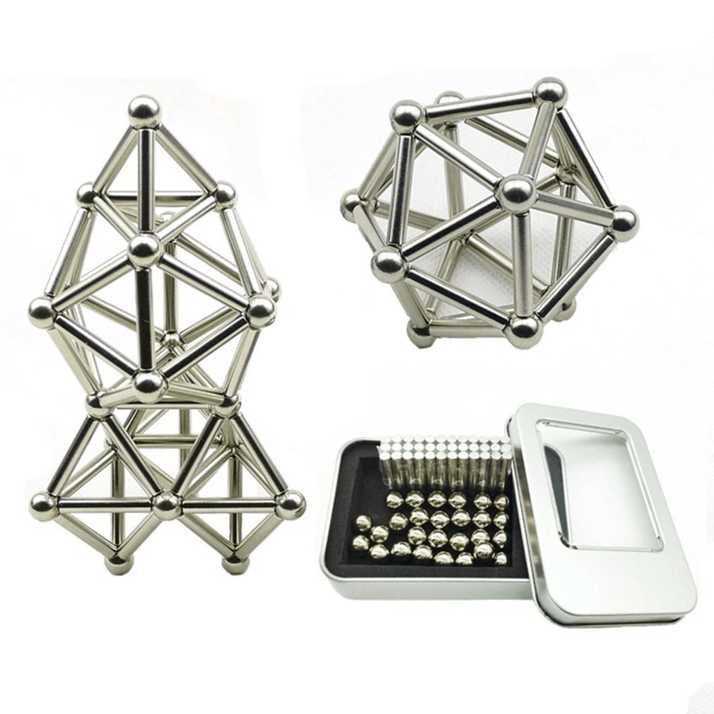 Juegos Magnéticos Set Barritas Magnéticas y Bolas de Acero - barras magnéticas, barras magnéticas plateadas, barritas imantadas, barritas magnéticas, Bloques de Construcción, bolas de acero, bolitas de acero, imanes, imanes de neodimio, juegos magnéticos, Niños, palitos magnéticos, palos magnéticos, varillas magnéticas, varitas magnéticas 