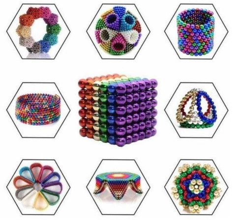 Juegos Magnéticos Set  1000 bolitas magnéticas - 5 mm - 10 colores - bolitas, bolitas magneticas, Bucky balls, colores, cubo, cubo magnético, figuras, imanes, imanes de neodimio, magneticas, pelotas, pelotitas 
