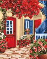 Pinturas con Números La Bugambilia - Pintura por Numero (40x50) - bugambilia, Flores, Paint By Numbers, Pintura con Número, pintura por números, puerta 