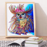 Pinturas con Diamantes Búho (40x30) - Pintura Diamante Llenado Parcial - aves, bordado diamante, buho, diamante  cuadrado, diamond painting, llenado parcial, mosaico diamante, pajaro, pintura diamante 