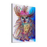 Pinturas con Diamantes Búho (40x30) - Pintura Diamante Llenado Parcial - aves, bordado diamante, buho, diamante  cuadrado, diamond painting, llenado parcial, mosaico diamante, pajaro, pintura diamante 