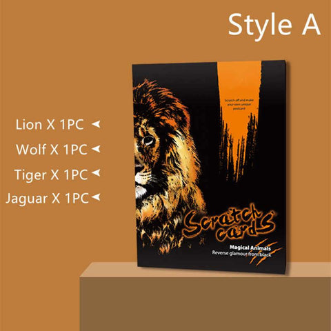 Manualidades Kit Scratch Animales Salvajes - arte raspar, Manualidades, Niños, scratch, scratch art 