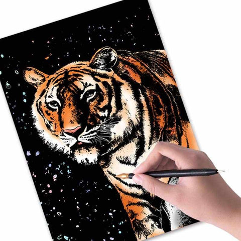 Manualidades Kit Scratch Animales Salvajes - arte raspar, Manualidades, Niños, scratch, scratch art 