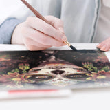 Pinturas con Números Mujer Calavera Mexicana - Pintura Por Número (40x50) - calavera, Catrina, Moderno, mujeres, México, Pintura con Número 