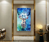 Pinturas con Diamantes Ciervo en Flor (30x40) - Pintura Diamante Cuadrado - Animales, bordado diamantes, CIERVO, diamond painting, Flores, mostacilla cuadrada, Niños, pintura diamantes, reno 