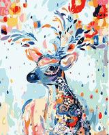 Pinturas con Números Ciervo Floral - Pintura Por Número (40x50) - Animal, Animales, Ciervo, Flores, Niños, number painting, Paint By Numbers, Pintura con Número, Primavera, Romantico 