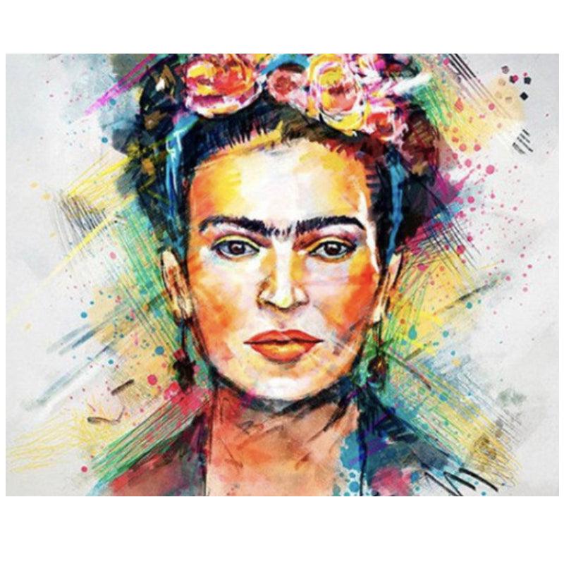 Pinturas con Diamantes Frida Kahlo (50x40) - Pintura Diamante Cuadrado XL - diamante  cuadrado, diamond painting, Frida, Frida Kahlo, mostacilla cuadrada, mujeres, Personajes, pintura diamante, xl 