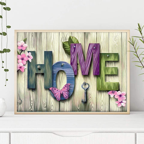 Pinturas con Diamantes HOME (40x30) - Pintura Diamante Cuadrado - bordado diamante, casa, diamante  cuadrado, diamond painting, home, Moderno, mosaico diamante, mostacilla cuadrada, pintura diamante 