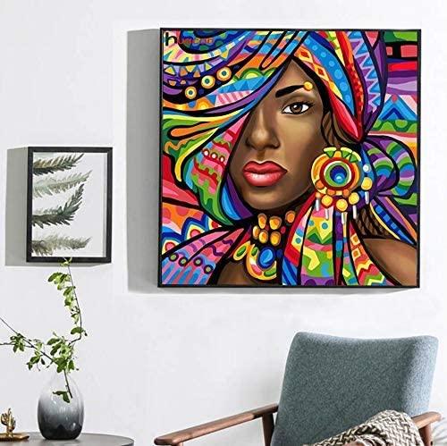 Pinturas con Diamantes La Negra (30x30) - Pintura Diamante Redondo - bordado diamante, diamante  cuadrado, diamond painting, FLORES, MORENA, mosaico diamante, mostacilla cuadrada, mujeres, NEGRA, pintura diamante 