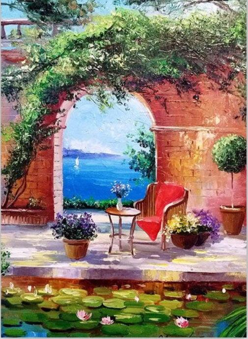 Pinturas con Números Descanso - Pintura por Numero (40x50) - DESCANSO, Paint By Numbers, Pintura con Número, pintura por números, silla, verano 