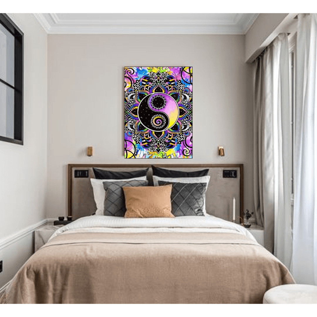 Pinturas con Diamantes Ying Yang (40x30) - Pintura Diamante Redonda - bordado diamante, diamante  cuadrado, diamond painting, mosaico diamante, mostacilla cuadrada, pintura diamante, ying yang 