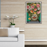 Pinturas con Diamantes Frida en Flores (30x40) - Pintura Diamante Redondo - arte, bordado diamante, diamante  cuadrado, diamond painting, flores, Frida, Frida Kahlo, mosaico diamante, mostacilla cuadrada, pintura diamante, pintura diamantes 