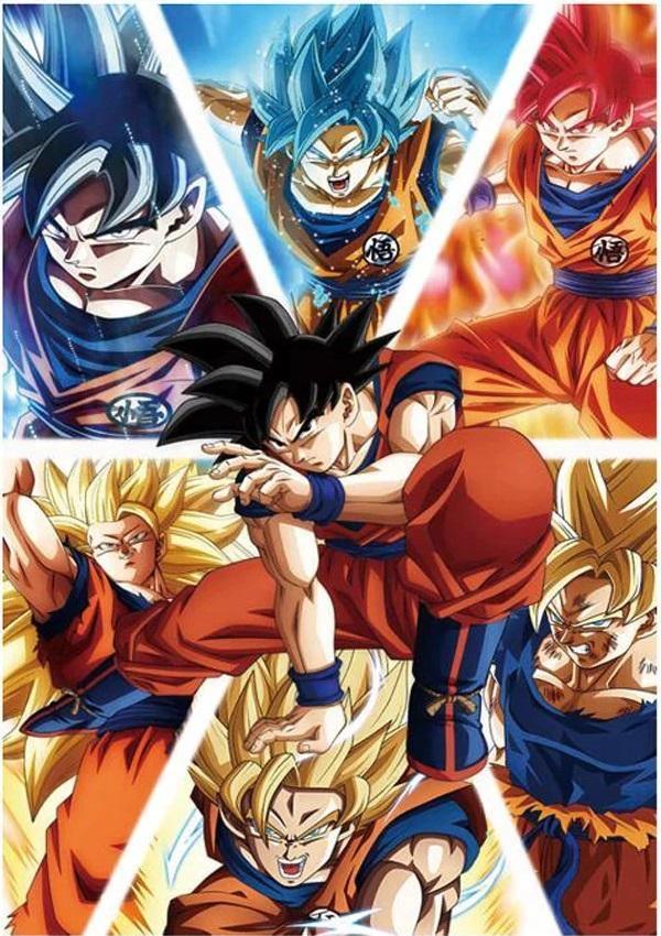 Pinturas con Diamantes Goku & Dragon Ball (50x70)- Pintura Diamante Redondo XL - ANIME, diamond painting, DRAGON BALL, goku, mostacilla redonda, Niños, sayayin, xl 