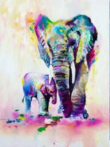 Pinturas con Diamantes Elefantes (30X40) - Pintura Diamante Cuadrado - Animales, diamond painting, elefante, pintura diamante 