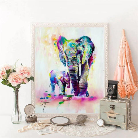 Pinturas con Diamantes Elefantes (30X40) - Pintura Diamante Cuadrado - Animales, diamond painting, elefante, pintura diamante 