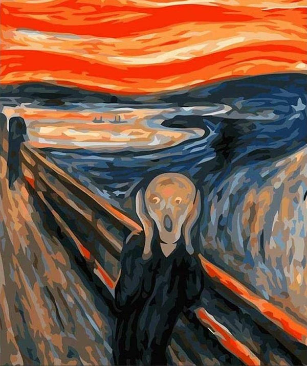 Pinturas con Números El Grito de Edvard Munch - Pintura Por Número (40x50) - artista, cuadros famosos, edvard munch, El Grito, grito, number painting, Pintura con Número, pintura por números 