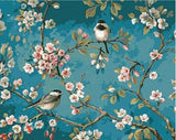 Pinturas con Números Flores y Pájaros- Pintura Por Número (50x40) - Animal, Animales, arbol, aves, Flores, Paint By Numbers, pajaros, Pintura con Número 