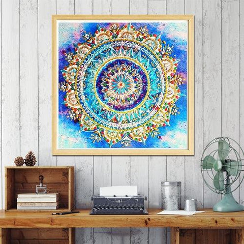 Pinturas con Diamantes Mandala Persa (30x30) - Pintura Diamante Llenado Parcial - bordado diamante, diamante  cuadrado, diamond painting, llenado parcial, MANDALA, Mandalas, mosaico diamante, PERSA, pintura diamante 