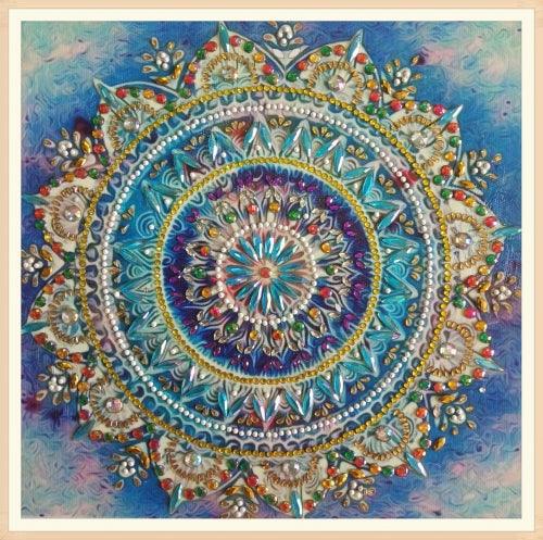 Pinturas con Diamantes Mandala Persa (30x30) - Pintura Diamante Llenado Parcial - bordado diamante, diamante  cuadrado, diamond painting, llenado parcial, MANDALA, Mandalas, mosaico diamante, PERSA, pintura diamante 