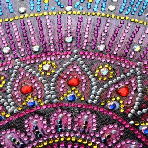 Pinturas con Diamantes Mandala Púrpura (40x30) - Pintura Diamante Llenado Parcial - bordado diamante, diamante  cuadrado, diamond painting, llenado parcial, MANDALA, Mandalas, mosaico diamante, pintura diamante 