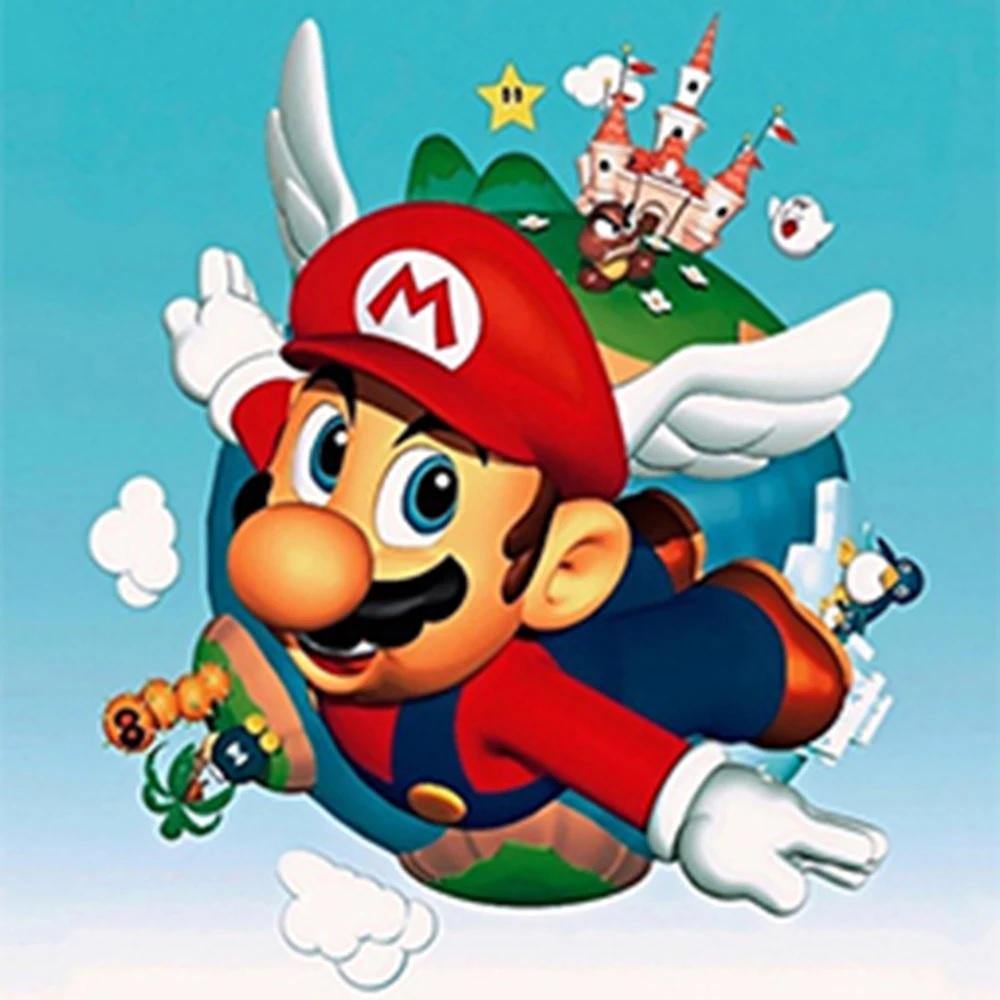 Pinturas con Diamantes Mario Bros (25x25) - Pintura Diamante Redondo - bordado diamante, diamond painting, mario bros, mosaico diamante, mostacilla redonda, nintendo, Niños, Personajes, Pintura 