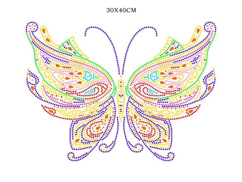 Pinturas con Diamantes Mariposa (40x30) - Pintura Diamante Llenado Parcial - bordado diamante, diamante  cuadrado, diamond painting, llenado parcial, MARIPOSA, mosaico diamante, pintura diamante 
