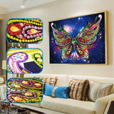 Pinturas con Diamantes Mariposa (40x30) - Pintura Diamante Llenado Parcial - bordado diamante, diamante  cuadrado, diamond painting, llenado parcial, MARIPOSA, mosaico diamante, pintura diamante 
