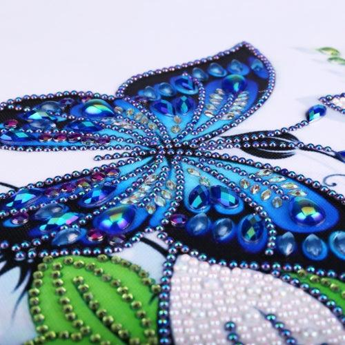 Pinturas con Diamantes Flores y Mariposas (40x30) - Pintura Diamante Llenado Parcial - bordado diamante, diamante  cuadrado, diamond painting, FLORES, llenado parcial, MARIPOSA, mosaico diamante, pintura diamante, PRIMAVERA 
