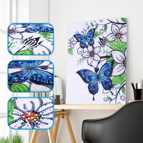Pinturas con Diamantes Flores y Mariposas (40x30) - Pintura Diamante Llenado Parcial - bordado diamante, diamante  cuadrado, diamond painting, FLORES, llenado parcial, MARIPOSA, mosaico diamante, pintura diamante, PRIMAVERA 