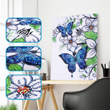 Pinturas con Diamantes Flores y Mariposas (40x30) - Pintura Diamante Llenado Parcial - bordado diamante, diamante  cuadrado, diamond painting, FLORES, llenado parcial, MARIPOSA, mosaico diamante, pintura diamante, PRIMAVERA 