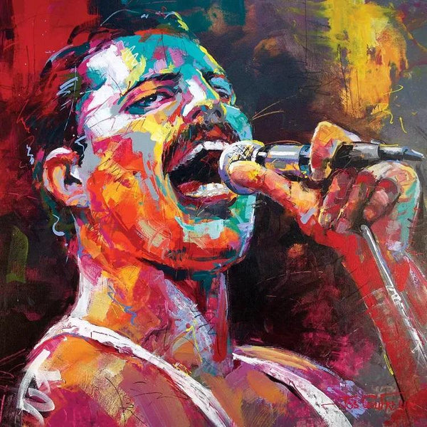 Pinturas con Números Freddy Mercury - Pintura Por Número (50x40) - cantante, freddy mercury, musica, number painting, paint by numbers, Personajes, Pintura con Número, pintura por números 